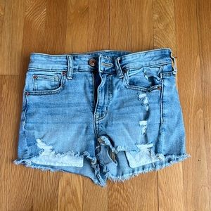 american eagle blue jean shorts